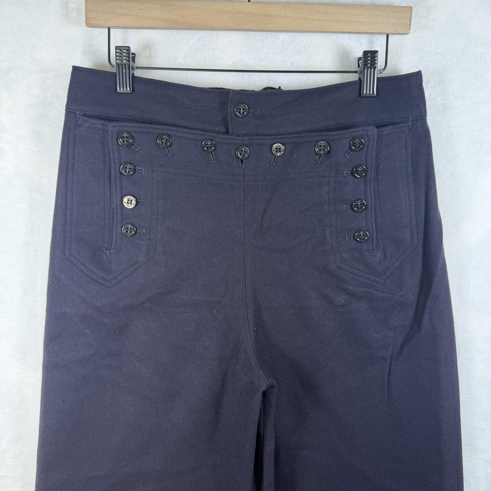 Vintage US Navy Wool Pants Mens 33R Sailor Bell Bottom Button Fly Uniform